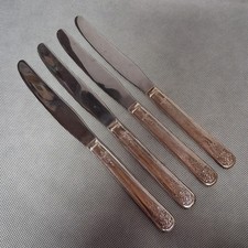 Vintage Silver-Plated Dinner Knife with Geometric Art Deco Handle — listing 4