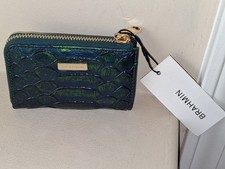 Brahmin Croc-Embossed Leather Zip-Around Wallet in Toasted Almond Melbourne