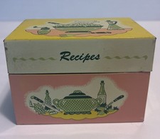 Vintage Ohio Art Tin Litho Recipe Box Mid-Century Kitchen Motif — listing 4