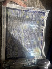 Completed Diamond Painting of Van Gogh's Starry Night, Framed Under Glass — listing 6