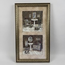 C. Winterle Olson Framed Bathroom Still Life Print, Ornate Gold & Black Frame — listing 2
