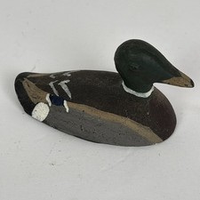 Hand-Painted Cast Metal Duck Decoy Head, 6.5" Green Mallard Style with Crackle Finish — listing 3