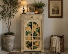 Antique Hand-Painted Floral Cabinet Plate with Scalloped Rim — listing 3