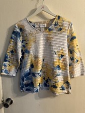 Alfred Dunner Multi-Color Floral Print Button-Front Blouse, Size 22W — listing 6