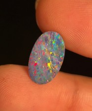 Solid Australian Boulder/Crystal Opal Freeform Cabochon, Multicolor Play-of-Color — listing 2