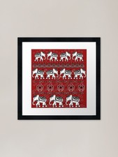 Thai Traditional Elephant Art Print Framed Behind Glass — listing 2