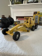 Vintage Tonka Diesel No. 600 Pressed Steel Road Grader, Orange