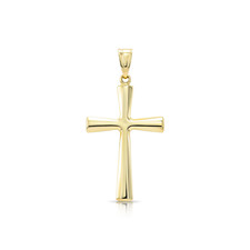Vintage Gold Tone Ornate Cross Pendant Necklace on Rope Chain — listing 4