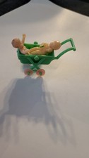 Vintage Plastic Baby Pram Crib Mobile Toy with Umbrella Canopy and Spinning Beads No visible marks — listing 5