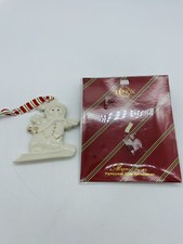 Lenox 2007 Merrily Yours Snowman Personalized Ornament, Ivory Porcelain with Gold Accents