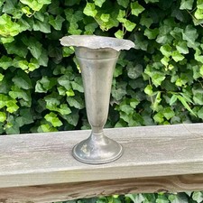 Pewter Trumpet-Form Bud Vase with Ruffled Rim — listing 6