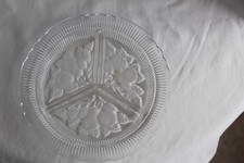 Vintage Pressed & Intaglio Cut Glass Bowl with Frosted Fruit Motif and Sawtooth Rim — listing 6