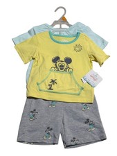 Disney Mickey Mouse Baby Boy Short-Sleeve Button-Up Shirt, Size 3 Months, Gray Allover Face Print — listing 5