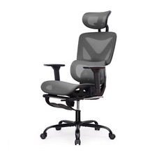Mesh-Back Office Task Chair with White Frame and Blue Upholstery — listing 2