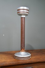 smoking stand ashtray Antique Art Deco Floor Standing Smoking Ashtray Stand with Wood Tray — listing 6