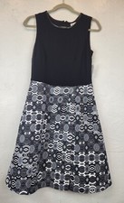MiXT by Heidi Weisel Black & White Geometric Print Sleeveless Dress, Size 14 — listing 6