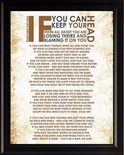 Antique Framed "IF—" Poem by Rudyard Kipling Art Nouveau Print, circa 1910s — listing 3