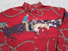 Roughrider by Circle T Vintage Western Snap Shirt, Americana Stars & Stripes Medium — listing 5