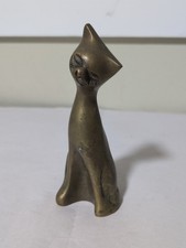 Vintage Solid Brass Cat Figurine with Arched Back and Raised Tail — listing 3