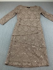 Ronni Nicole Coral Floral Lace Cowl-Neck Sheath Dress