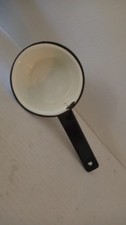 Vintage 1970s Enamelware Saucepan with Lid, Floral Brown Design — listing 3