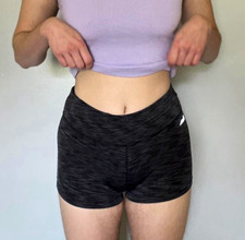 Avia Women's Dual Layer Athletic Running Shorts, Black, Size L