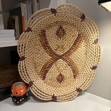 Coiled Native American Style Basket with Diagonal Band Design, Unknown Origin — listing 6