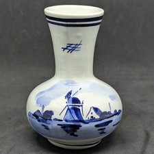 Delft bud Delft Blue Hand-Painted Windmill Bud Vase — listing 3
