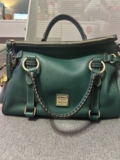 Dooney & Bourke Black Textured Leather Tote Bag with Tan Trim — listing 2