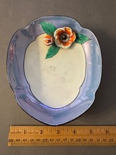Vintage Hand-Painted Lusterware Poppy Bowl with Ruffled Star-Shaped Rim — listing 4
