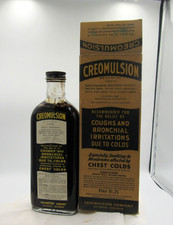 Vintage Creomulsion Cough Medicine Embossed Clear Glass Bottle — listing 4