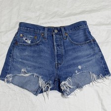 Levi's 501 Button-Fly Cutoff Denim Shorts, Washed Black — listing 4