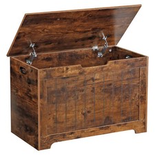 Vintage Style Wooden Storage Chest with Leather Handle and Brass Latch — listing 2