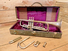 Antique Silver-Plated Cornet with Top-Action Piston Valves — listing 4