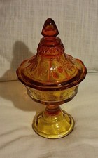 Indiana Glass Amber Strawberry/Grape Shaped Console Bowl, 9.5" x 13" — listing 5