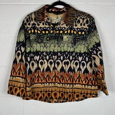 Gaudy Couture Multicolor Abstract Print Sequined Button-Up Shirt, Size L — listing 2