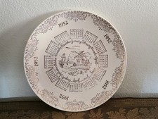 1952 Ceramic Calendar Plate with Brown Transferware Decoration — listing 2