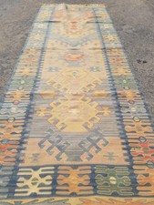 Vintage Turkish Kilim Flat-Weave Wool Area Rug, 71 x 101 inches, Geometric Anatolian Design — listing 2