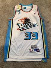 Adidas Hardwood Classics Detroit Pistons #33 Grant Hill Teal Horse Throwback Swingman Jersey — listing 2