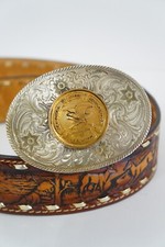 Montana Silversmiths NRA Silver & Gold-Tone Western Eagle Belt Buckle — listing 5