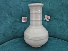 Chinese Celadon Molded Baluster Vase with Wood Stand — listing 2