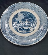 Hand-Painted Winter Sleigh Ride Scenic Decorative Plate with Scalloped Rim — listing 5