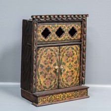 Tibetan Hand-Painted Polychrome Sideboard Cabinet with Tiger and Floral Medallions — listing 4