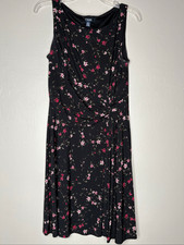 Chaps Blue Floral Faux-Wrap Ruched Sheath Dress, Size XL — listing 6