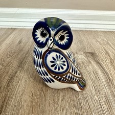 Vintage Mexican Tonala Hand-Painted Pottery Owl Figurine — listing 3