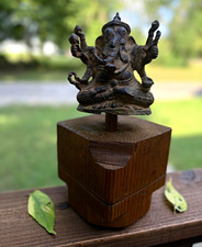 Bronze Ganesha Standing Deity Figure with Conical Crown and Four Arms — listing 5