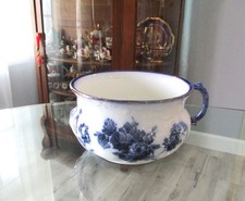 Antique Flow Blue and Gold Ironstone Chamber Pot — listing 4