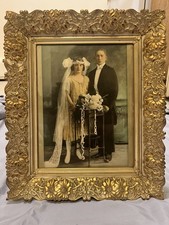 Antique Hand-Tinted Photographic Portrait of Young Child in Ornate Gilt Gesso Frame — listing 2