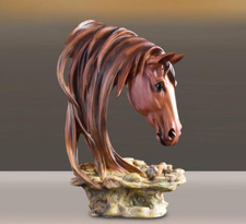 Resin Horse Head Wall Plaque / Figural Relief with Bridle Detail — listing 2