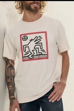 Keith Haring All-Over Line Print Cotton T-Shirt, listing 6
